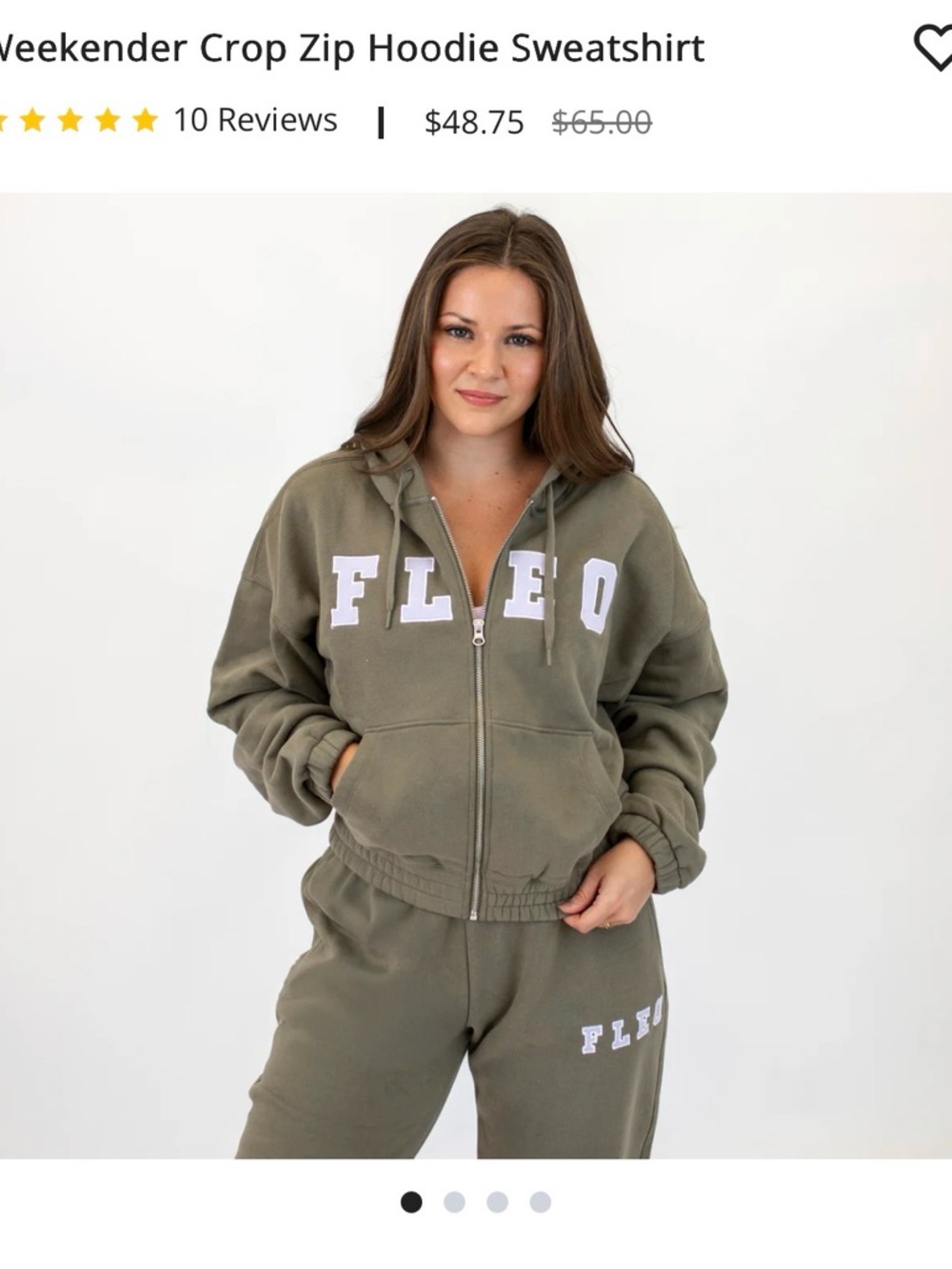 Fleo Weekender Crop Zip Hoodie Sweatshirt